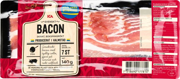  Icas nya helt svensktillverkade bacon.