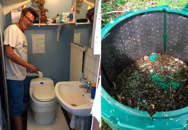  Avfallsresterna i Henrik Anderssons toalett ger näring till trädgårdens odlingen. Ett smart och miljövänligt alternativ, enligt Henrik. 