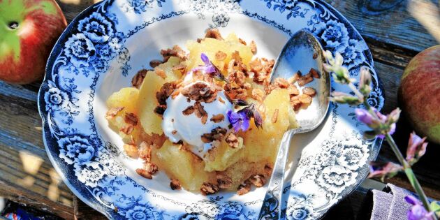 Äppelkompott med vanilj och dinkelfras – supergott!