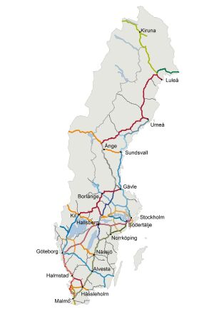  Mellan Luleå och Umeå finns idag ingen järnväg längs kusten – utan bara en stambana i inlandet. Foto: Trafikverket